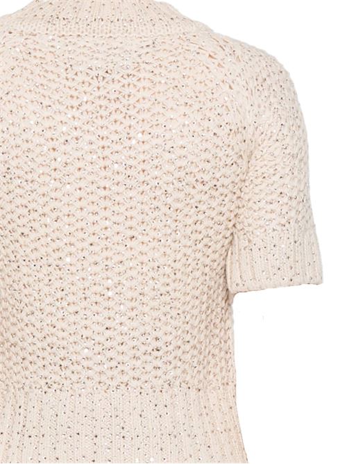 Beige virgin wool top Ermanno Scervino | D455L321CTJZW20704